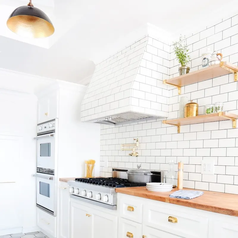 White subway tile kitchen backsplash installed by Tile with Style in Greenville, SC